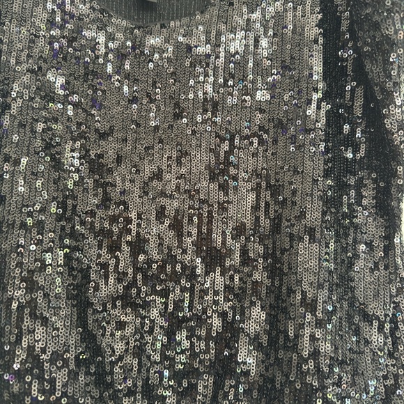 Express Black Sequin Camisole Top - Picture 2 of 4